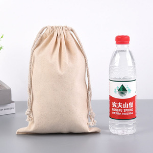Repase SACO de cordao algodao reciclado pequenas sacolas LONA atacado Bolsa pano COM corda satanas - Product Image 2
