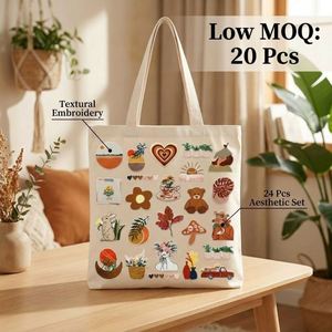 แพทช์ปักลายรักษ์โลกแบบรีดติดเอง สำหรับตกแต่งหมวก เสื้อผ้า กระเป๋าเป้ สีน้ำตาล กาแฟ ลายหมี ดอกไม้ ใบไม้ เห็ด หัวใจ - Product Image 1