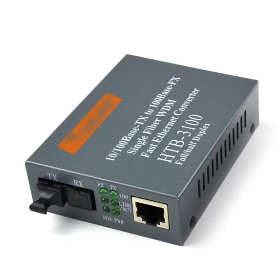 Media Converter HTB-3100 10/100Mbps Single Fiber WDM Fast Ethernet Network Fiber Optic Transceiver 1 Year Warranty RJ45/SC Ports