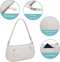 Tas Clutch Klasik Retro Wanita Kecil Loiral dengan Pola Kulit Buaya dan Tali Rantai