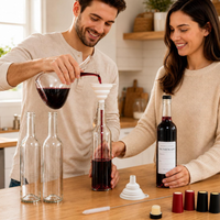 Bouteille en verre transparente de 500 millilitres, bouteille en verre, flacon de parfum en verre, flacon de parfum de luxe en verre, flacon compte-gouttes en verre