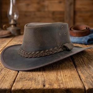 Premium Quality Genuine Leather Joker Cap Handicrafts Original Buffalo Leather Customized Cowboy <b>Hats</b> BS International Unisex - Product Image 1