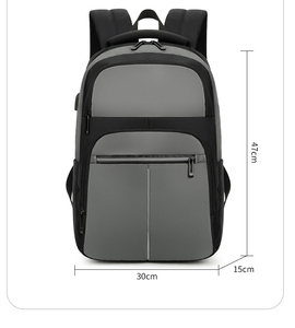 Mới giải trí đa chức năng sinh viên schoolbag nam đơn giản nối màu Ba lô kinh doanh túi máy tính - Product Image 3