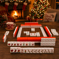 Ensemble de Mahjong de Noël, tuiles de Mahjong en acrylique, Père Noël, Joker, cadeau de Noël pour femmes