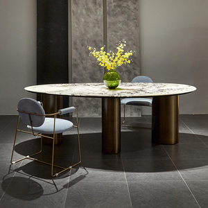 <span class=keywords><strong>2025</strong></span> Thiết Kế Mới Nhất Hiện Đại Phong Cách Châu Âu Bàn Ăn Giá Bán Buôn Fancy Bất Tự Nhiên Đá Bàn Ăn Đặt - Product Image 2