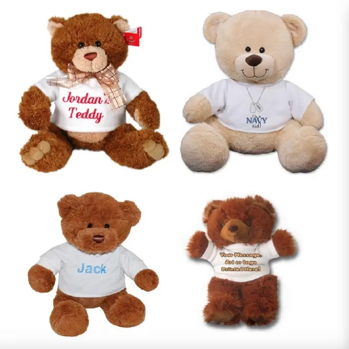 Customized Branded Plush Toy Teddy Bear Soft Toy With T-shirt Classic Stuffed Animal