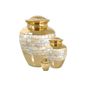 Urna de cremación de aluminio metálico, acabada en plata con diseño de nácar urna de cenizas, contenedor de entierro de cenizas para adultos de calidad Superior - Product Image 6