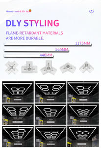 Plafonnier LED RGB portable et dimmable, étanche IP65, pour garage, bureau, atelier, jardin et hôtel, avec panneaux hexagonaux, blanc froid - Product Image 6