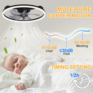 Ventilador de Techo Circular Inteligente con Iluminación y Control, 5 Aspas, LED Regulable de 3000K-6500K, Motor DC Silencioso de 6 Velocidades, Control Remoto y por Aplicación - Product Image 5