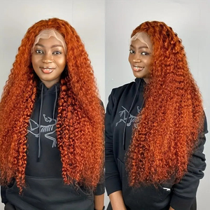 Perruque Lace Front 13x4 pour femme, haute densité, haute brillance, résistante à la chaleur, avec bonnet ajustable, pour tresses transparentes, Deep Wave et <span class=keywords><strong>Afro</strong></span> Wave - Product Image 3
