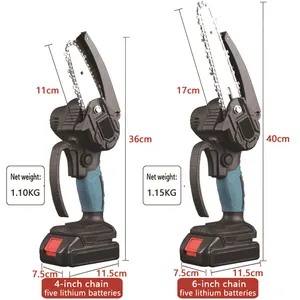 21v Lithium Battery Rechargeable Portable Electric Chainsaw mill 6 Inch Cordless Mini Chain Saw