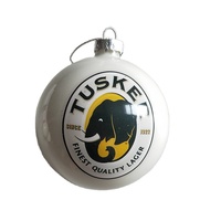 Groothandel Decoratieve Opknoping Aangepaste Kerstboom Wit Glas Snuisterij Ball Ornamenten Met Gedrukt Logo Xmas Ballen Afdrukken