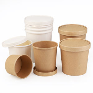 Tazón de Sopa Desechable de Papel Kraft con Tapa de Papel, Envase para Llevar de Aperitivos y Fideos, Vaso para Sopa - Product Image 2