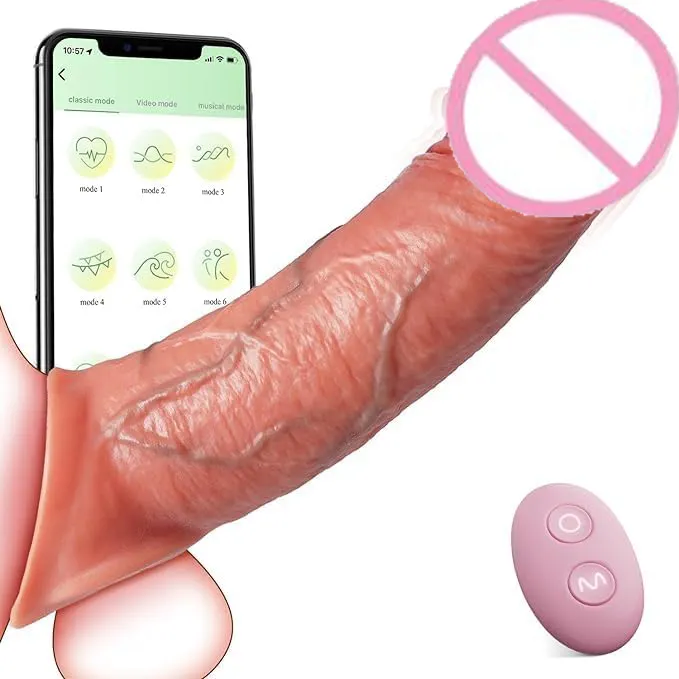 Mainan seks lengan Penis dapat dipakai untuk pria tali silikon realistis Dildo vibrator untuk pria dengan aplikasi