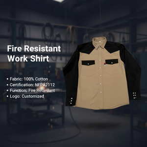 Beste Qualität Dun 100% Baumwolle Komfortable Knopfleiste Schwarz FR Feuerfest Schutzklasse D Hitzebeständig 100-150°C Uniform - Product Image 1