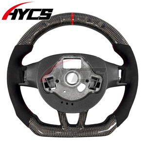 Volante de Cuero y Fibra de Carbono Personalizado para <span class=keywords><strong>Skoda</strong></span> Octavia RS Scout Kodiaq <span class=keywords><strong>Fabia</strong></span> Superb Scala Rapid - Product Image 4