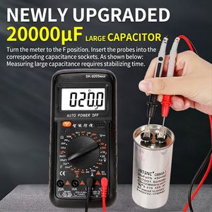 Multimètre numérique Fnagkglr Sk-9205max 1000v Dc 20a Ac, arrêt automatique, testeur électrique multifonction intelligent - Product Image 4