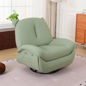 Sillón <span class=keywords><strong>reclinable</strong></span> eléctrico moderno de lujo con función de balanceo, cuero genuino cómodo y PU, adecuado para el dormitorio - Product Image 2