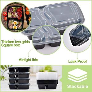 3 Compartment PP Plastic Food Storage Containers <b>Lids</b> Disposable Eco-Friendly Biodegradable Recyclable Microwave Safe Meal Prep - Product Image 2
