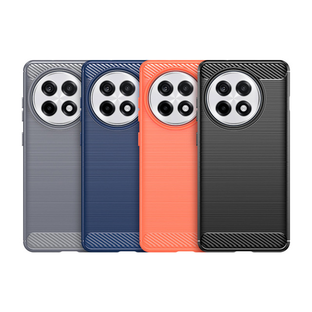 Shockproof Rugged Carbon Fiber Soft TPU Mobile Cell Phone Back Cover Case for Oneplus Ace 5 Pro 5G