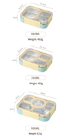 Boîte à lunch bento en acier inoxydable, étanche aux fuites, récipient alimentaire anti-odeur, conteneur portable et fin pour la préparation des repas, pour étudiants et employés de bureau