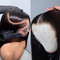 Perruque Lace Front Closure en Cheveux Humains Vierges Indiens 13x4, Styles Lisses et Ondulés Profonds, HD Transparente pour un port sans colle