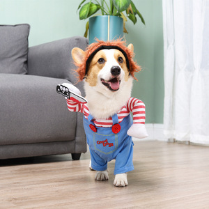 Costume créatif pour chien de compagnie, tenue de transformation amusante pour Teddy Bichon Frise, toutes saisons, épée large jaune, taille petite et moyenne - Product Image 2