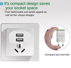 Hot Selling US Eu 2 Port 5V 2.1A Mobile Phone Travel Chargers Cargador AC <b>Adapter</b> for iPhone 6 7 11 - Product Image 3