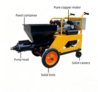 Machine à projeter le mortier et le ciment automatique 311 pour murs, 38 mm, avec pompe et composants essentiels du moteur