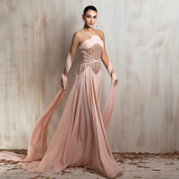 Robe de soirée élégante pour femme Lsz532, coupe trapèze, avec manches cape, perles brodées, robes de soirée pour l'Arabie Saoudite et Dubaï, Jancember