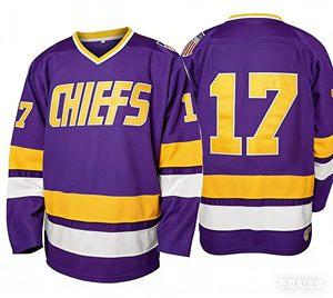 Camiseta de Hockey Bordada con el Número 00, Estilo Vintage Inspirado en Películas, Color Blanco, para Hombre - Product Image 5