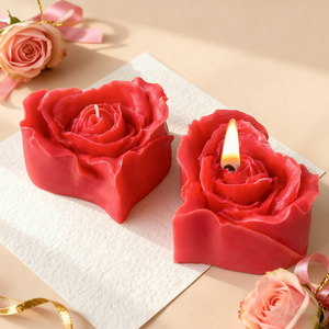 Bougies parfumées en forme de cœur avec fleur de rose Atmosphère Vente en gros Cadeau de la Saint-Valentin Bougies parfumées à la rose Parfum personnalisé - Product Image 5
