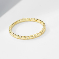 Bague en argent sterling 925 plaqué or avec perles et zircone cubique, style minimaliste, empilable, pour femme, vente en gros