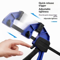 Mini pince à serrage robuste avec déclenchement rapide de type gâchette, en nylon renforcé et acier au carbone, pour un serrage puissant pour le travail du bois et le raccordement