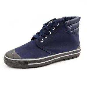 Zapatos de lona vulcanizados negros de corte bajo zapatos de trabajo de protección laboral de entrenamiento zapatos de seguridad de corte alto azul