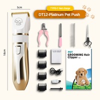 Kit de toilettage électrique pour chat/chien rechargeable à faible bruit-comprend une tondeuse électrique silencieuse cisailles de toilettage coupe-ongles