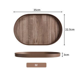 Assiettes ovales en résine mélamine, idéales pour la décoration de la maison, les aliments, les légumes, les fruits, les plateaux de service pour barbecue au charbon de bois - Product Image 2