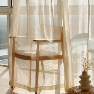 Rideau de balcon de luxe haut de gamme en polyester plissé translucide de style français <span class=keywords><strong>blanc</strong></span> rêveur, filtrant la lumière, pour toutes les saisons, salon - Product Image 1