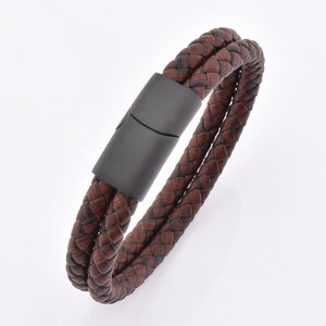 Hommes Bijoux À La Mode Marron Hommes Vintage Bracelet En Cuir Tressé Bracelet - Product Image 2