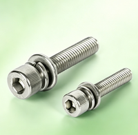 CupHead Hex Socket Combination Bolts, 304 Stainless Steel PreAssembled Screws with Flat & Spring Washer Fastening Hardware