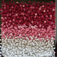 EG-S061 événement mariage décor retrousser 3d fleur toile de fond mur 8ft x 8ft dégradé couleur fleurs artificielles mur