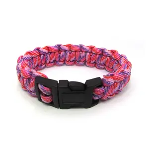 맞춤형 손목 밴드 Paracord 생존 팔찌 블랙 얇은 블루 라인 전술 Paracord 팔찌