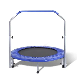 TELLUS FITNESS Tragbares und faltbares Trampolin-40 "In-Home Mini Rebounder mit verstellbarem Handlauf