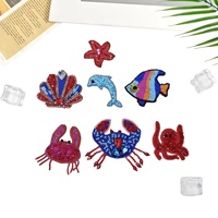 Nouvelles Appliques de Luxe en Forme de Crabe et de Crevette Brodées à la Main avec Perles et Paillettes pour Sacs, Coques de Téléphone, Chapeaux et Vêtements