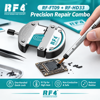 RF4 FT09 + HD33 Kit de réparation professionnel : Fixation à verrouillage rapide et raclette de retrait de sous-couche PI, résistant à la chaleur pour la réparation de cartes mères