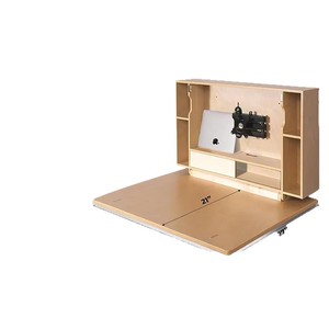 Wooden bed table, student dormitory small desk, dormitory bunk bed folding table, wooden lazy computer storage table - Product Image 2