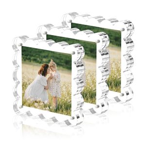 5x7 Clear Acrylic Scalloped Magnetic Photo <b>Frame</b> Scalloped Acrylic <b>Picture</b> <b>Frame</b> - Product Image 1