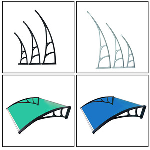 <span class=keywords><strong>Toldo</strong></span> Curvo de Policarbonato, Fijo, Montado en Pared, para Puerta o Ventana, Protección contra Lluvia y Rayos UV, Cubierta Exterior Transparente, Diseño Moderno - Product Image 1