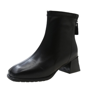 Casual Square Toe <strong>Ankle</strong> Length <strong>Boots</strong> for <strong>Women</strong> Chunky <strong>Low</strong> <strong>Heel</strong> Booties <strong>s</strong> - Product Image 2