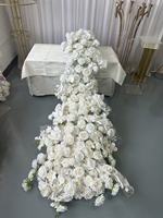 IFG Mariage romantique 2.4m Orchidées roses blanches Coureur de fleurs Orchidées florales en soie pour événements